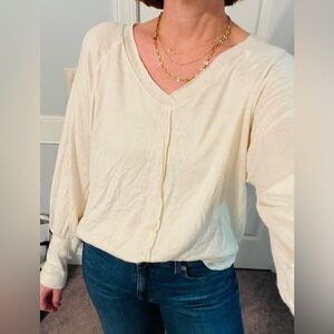 Knox Rose Cream V-Neck Blouse